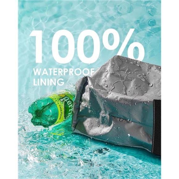 Trash Can with Lid and Storage Pockets, 100% Leak-Proof Organizer, Waterproof - Picture 3 of 6